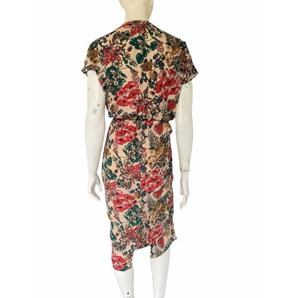 Nasty Gal Knot front Floral Midi Dress sz 8 - Picture 4 of 6